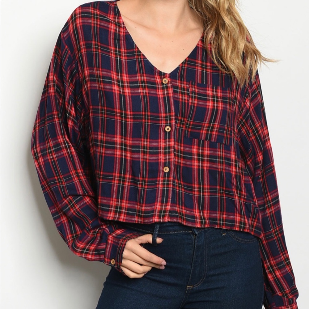 Western/Boho Plaid Flannel Top